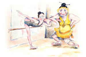 Over Split Leg Mount 0.2 - Cartoons - Mike Howell - L3 Flex - Dance Teacher Training - Lisa Howell - The Ballet Blog