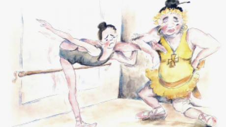Over split leg mount - Cartoons - Mike Howell - L3 Flex - Dance Teacher Training - Lisa Howell - The Ballet Blog