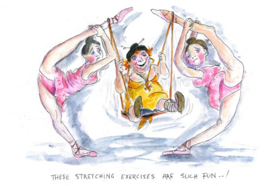Overstretching Swing 0.2 - Cartoons - Mike Howell - L3 Flex - Dance Teacher Training - Lisa Howell - The Ballet Blog